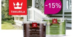 Скидка 15% на фасадные материалы Tikkurila