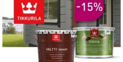 Скидка 15% на антисептики и краски Tikkurila